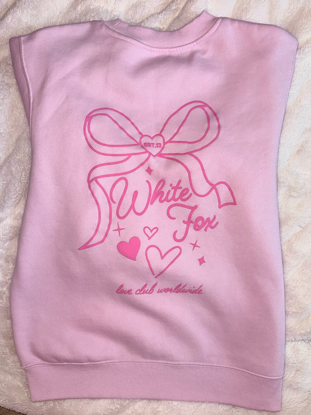 White Fox Boutique Pink Graphic Bow Sweatshirt